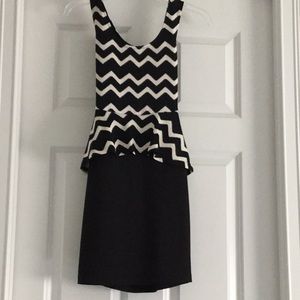Gorgeous Black and white peplum dress